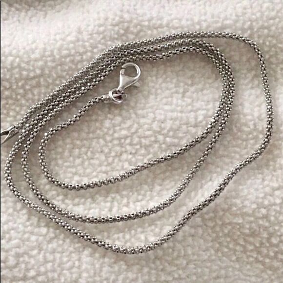 Sterling Silver Oxidized 925 Popcorn Necklace 18inches - Picture 10 of 10